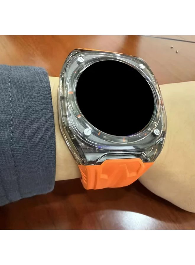 Transparent Orange Protective Case Cover for Samsung Galaxy Watch Ultra 47mm - Image 3